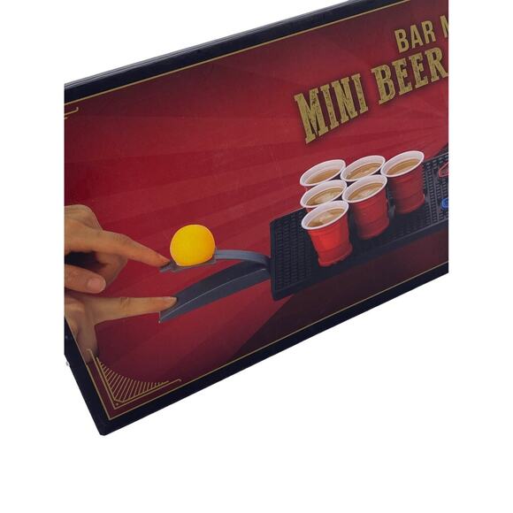The Original Fun Workshop Bar Mat Mini Beer Pong Two Player Set-New - Picture 8 of 10